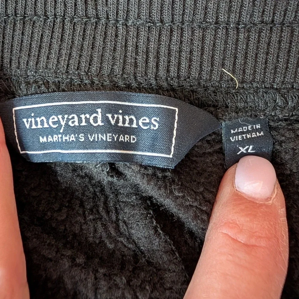Vineyard‎ Vines Joggers Women XL Black Fleece Lined Athleisure Lounge Comfy